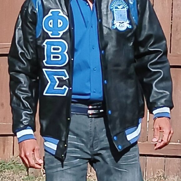 Phi Beta Sigma black leather jacket - Picture 4 of 5